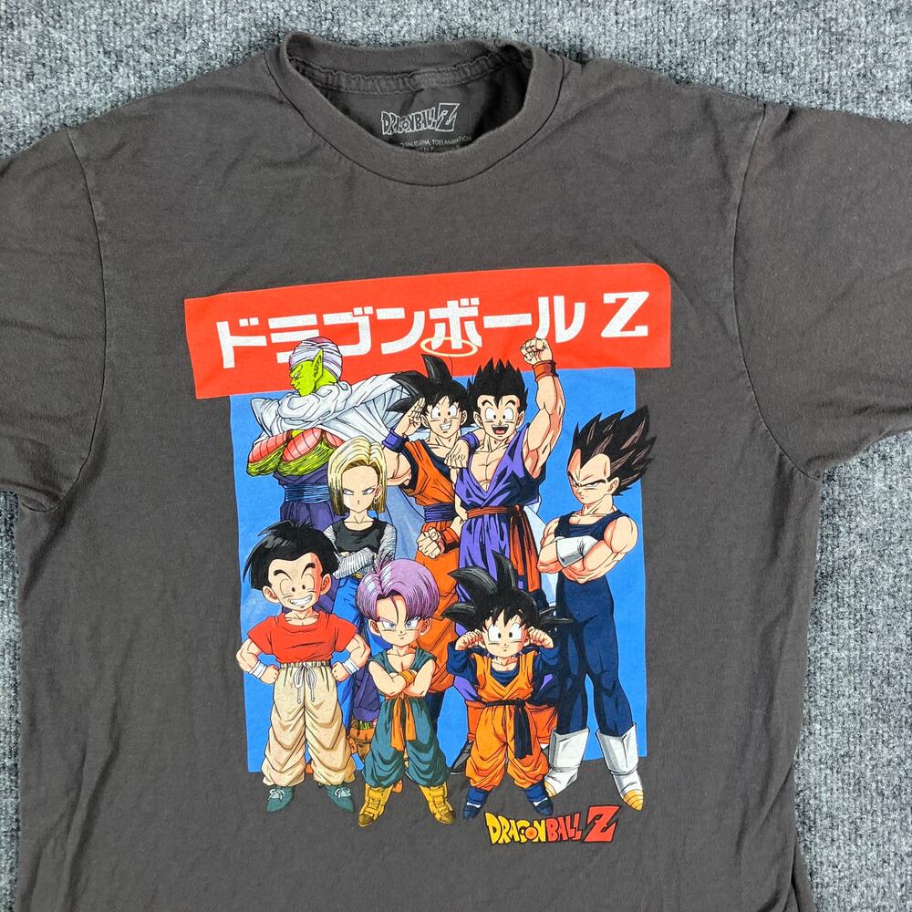 Dragon Ball Z T-Shirt Mens M Charcoal Anime Graphic Tee Goku Vegeta‎ Toei